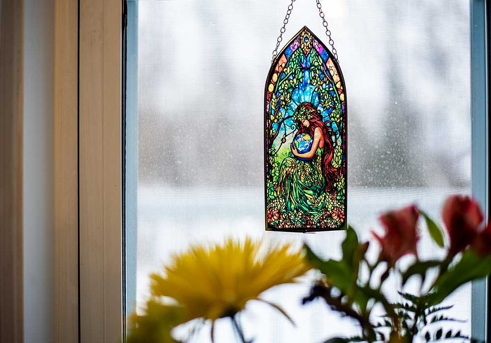 Glass Suncatcher Mother Earth