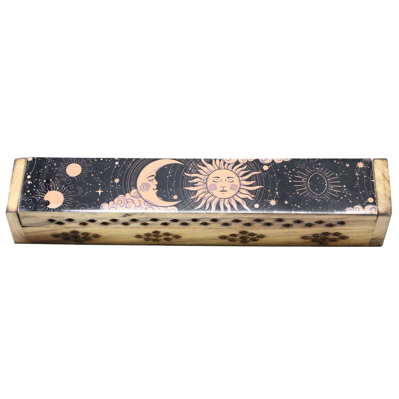SUN & MOON PINK WOODEN INCENSE COFFIN BOX