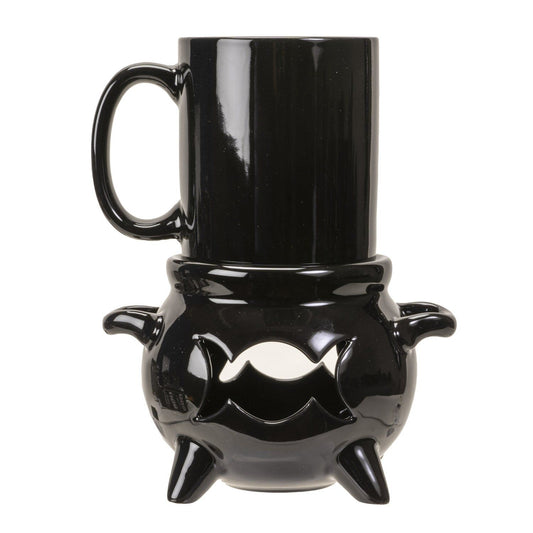 Triple Moon Cauldron Tea Light Mug Warmer W/mug