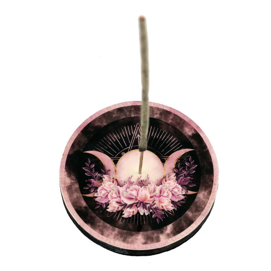 Pink Triple Moon Wooden Ashcatcher 4"