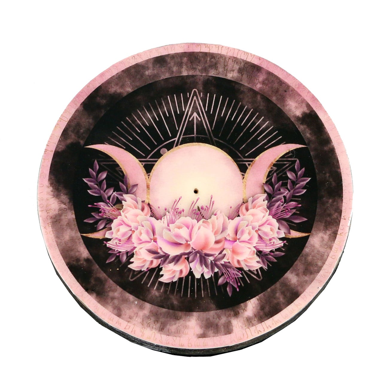 Pink Triple Moon Wooden Ashcatcher 4"