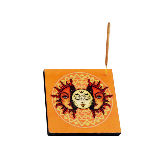 SUN & MOON WOODEN INCENSE ASHCATCHER (4″ X 4″)
