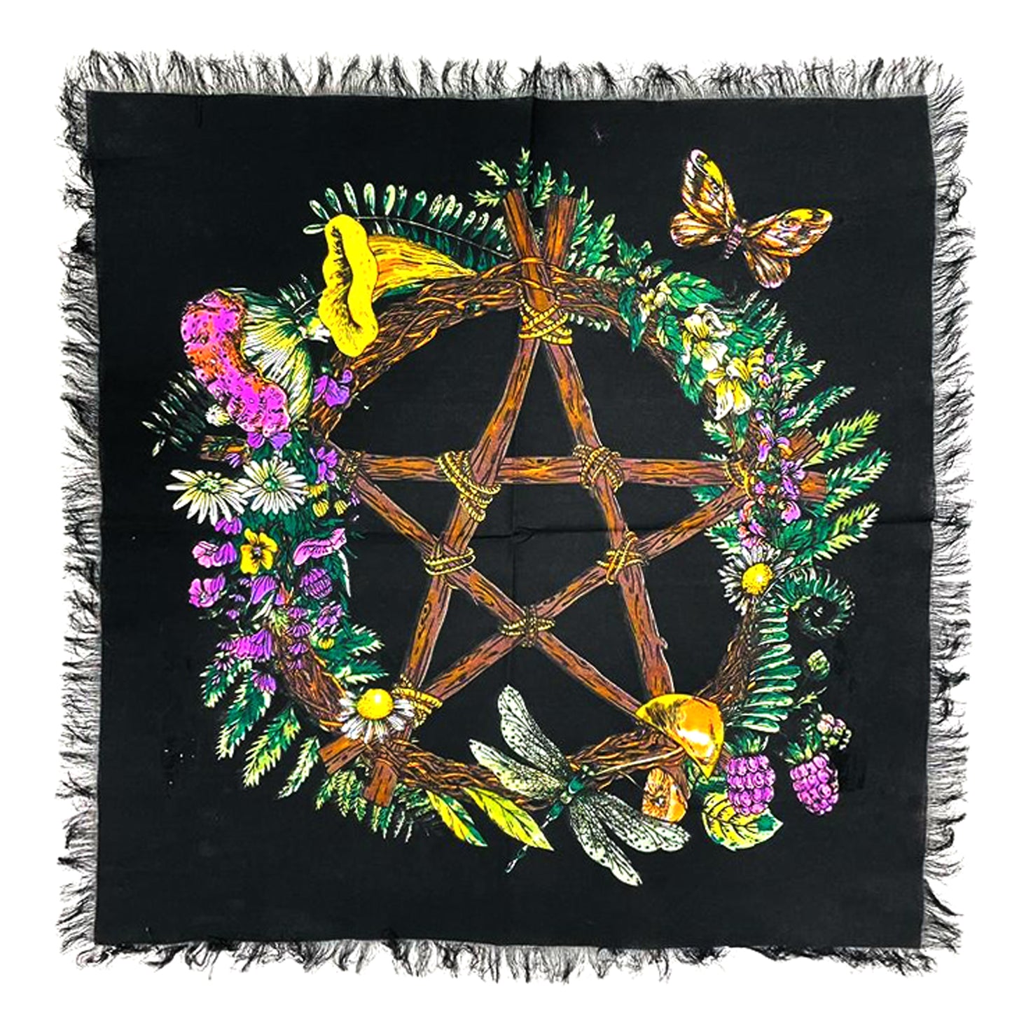 Floral Pentagram Altar Cloth 24x24