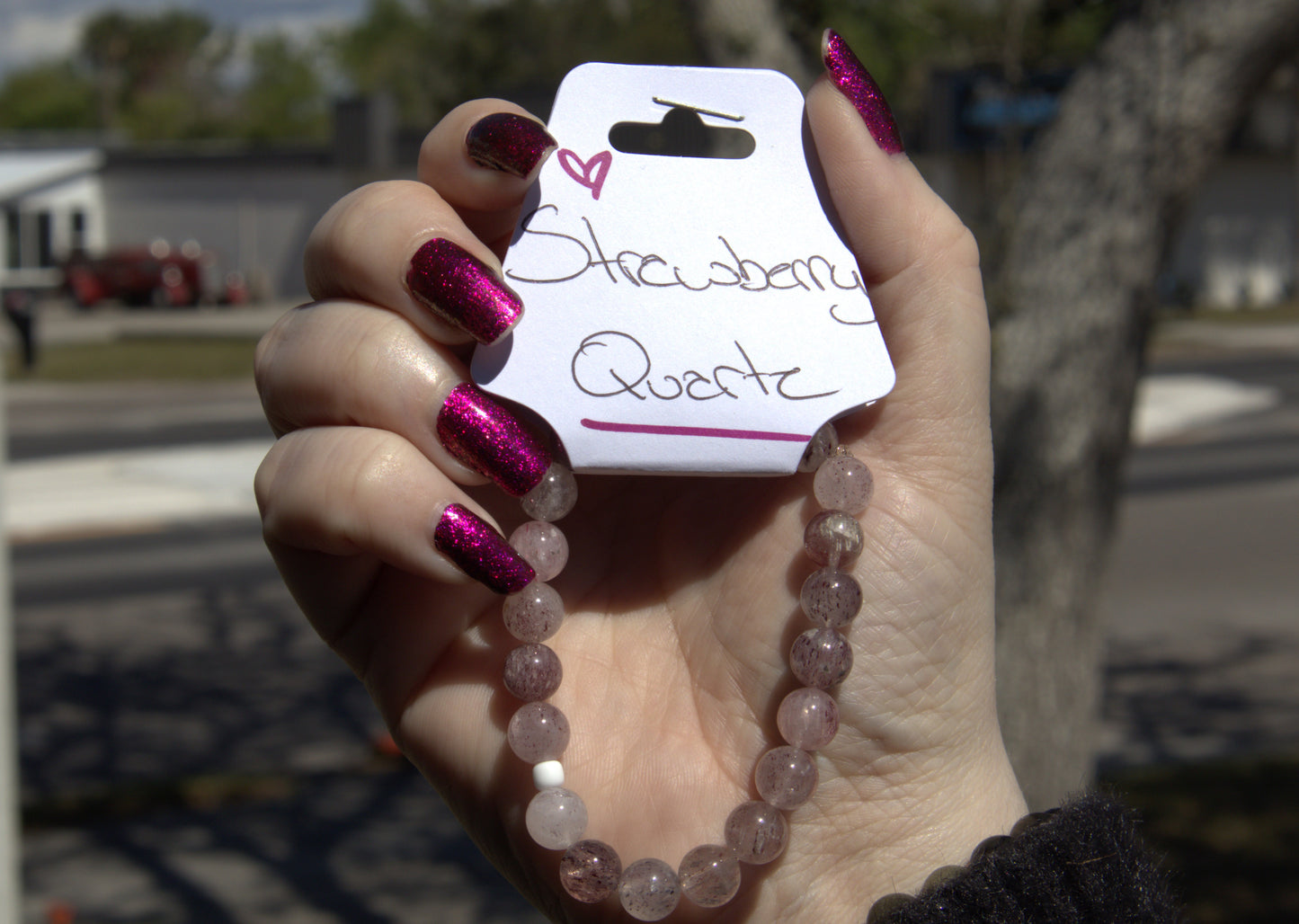 Strawberry Quartz Bracelet 8mm