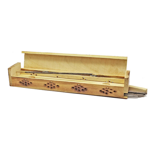 SUN & MOON PINK WOODEN INCENSE COFFIN BOX