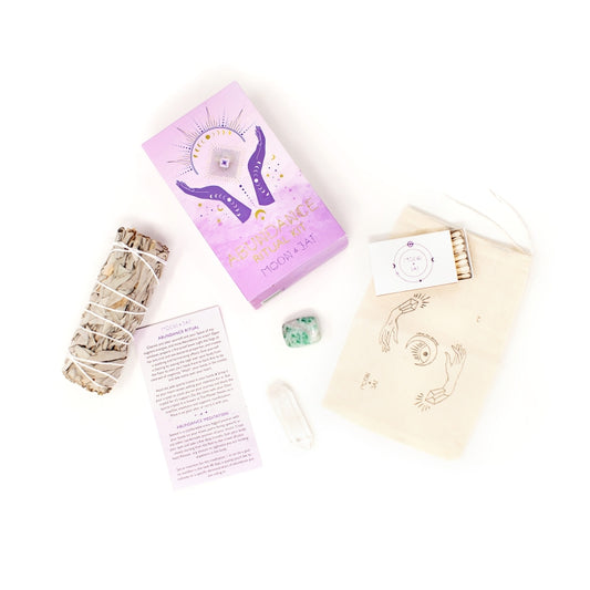 Abundance Ritual Kit Moon & Jai Abundance Kit Ritual kit for manifesting abundance Jade and clear quartz ritual set White sage for energy clearing