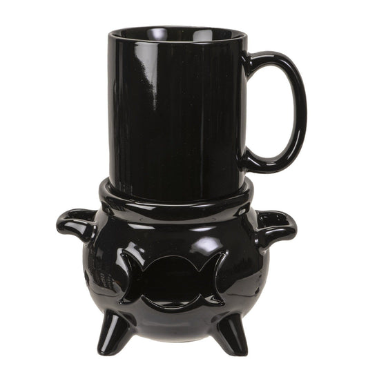 Triple Moon Cauldron Tea Light Mug Warmer W/mug