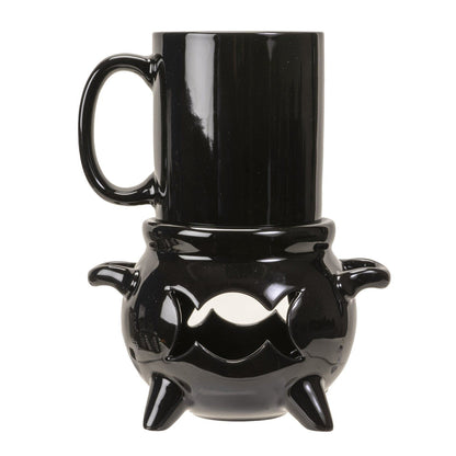 Triple Moon Cauldron Tea Light Mug Warmer W/mug