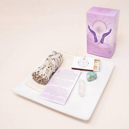 Abundance Ritual Kit Moon & Jai Abundance Kit Ritual kit for manifesting abundance Jade and clear quartz ritual set White sage for energy clearing