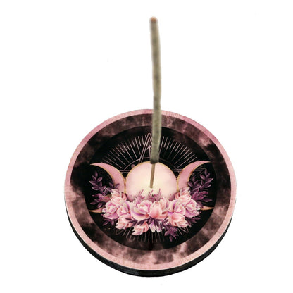 Pink Triple Moon Wooden Ashcatcher 4"