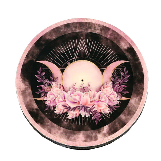 Pink Triple Moon Wooden Ashcatcher 4"