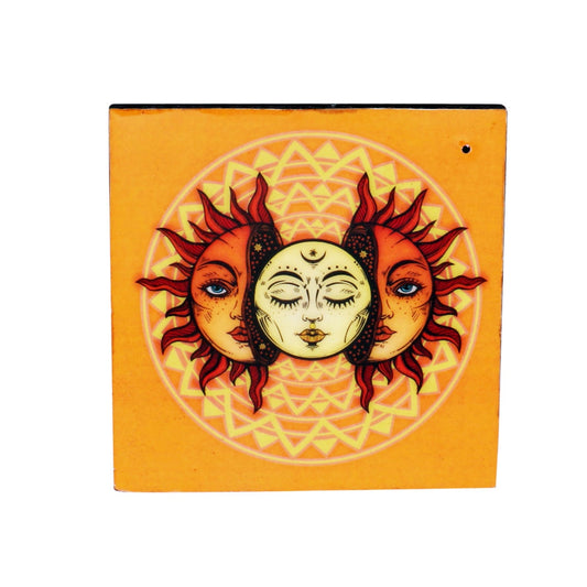 SUN & MOON WOODEN INCENSE ASHCATCHER (4″ X 4″)