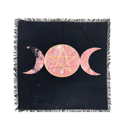 Triple Moon Pentacle Altar Cloth 18x18