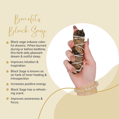 Black Sage smudge stick Salvia mellifera Herbal cleansing Aromatic herb benefits Spiritual cleansing sage Anti-inflammatory herb