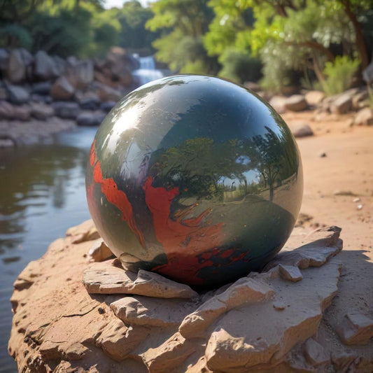 Healing Bloodstone Sphere Bloodstone for grounding Protective Bloodstone Root chakra Bloodstone Energy-boosting Bloodstone sphere