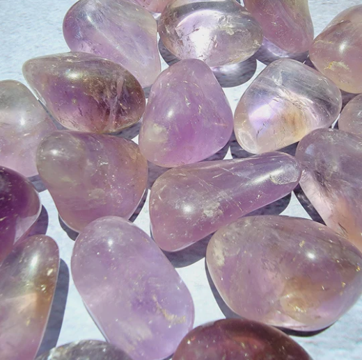 Clear Purple Amethyst Tumble Stone Polished Amethyst Crystal for Healing Brazilian Amethyst Stone in Hand Amethyst Tumble Stones in Pouch