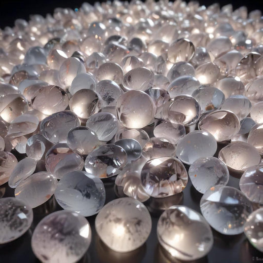 Clear Quartz Tumbles close-up