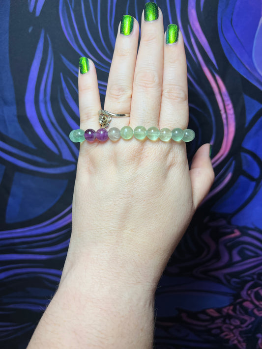 Fluorite 8mm Crystal Bracelet