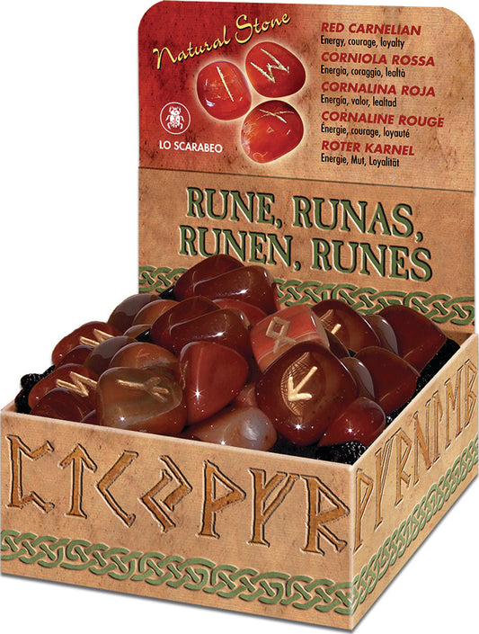 Close-up of Red Carnelian Rune Stones