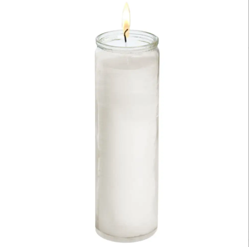 White 8in Pillar Candle