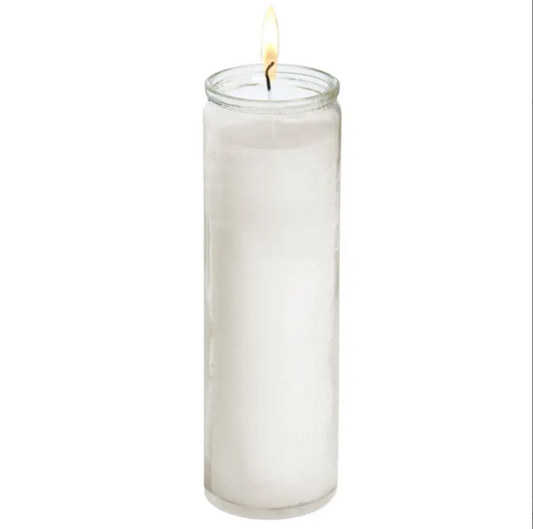 White 8in Pillar Candle