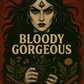 Illustration of a fierce witch holding a steaming tea mug with roots, herbs, and spices like dandelion, burdock, cinnamon, and juniper—promoting Bloody Gorgeous detox tea with a bold, mystical vibe.