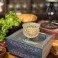 Handcrafted citrus herbal tea in a vintage crystal chalice, featured on an ornate spellbook display at Dear Universe Apothecary, surrounded by natural botanicals and witchy apothecary decor