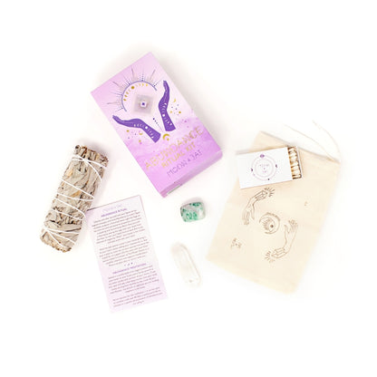 Abundance Ritual Kit Moon & Jai Abundance Kit Ritual kit for manifesting abundance Jade and clear quartz ritual set White sage for energy clearing